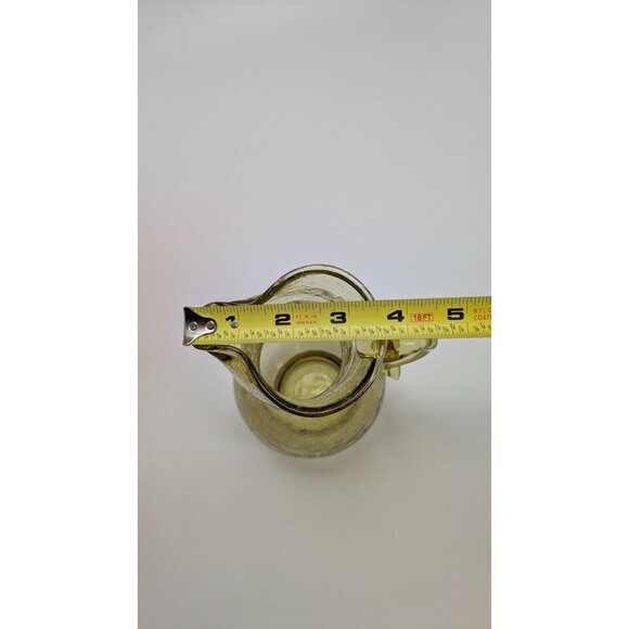 Kanawha Art Glass Crackle Glass Yellow Amber Pitcher - Picture 12 of 14